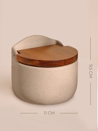 Банки для сыпучих SL Home «Стоун форест», 400 мл, на подставке 34×10 см, набор 3 шт., керамика, бежевые - Фото 3