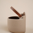 Банки для сыпучих SL Home «Стоун форест», 400 мл, на подставке 34×10 см, набор 3 шт., керамика, бежевые - Фото 5