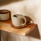Кружка керамическая SL Home «Стоун форест», 220 мл, на деревянной подставке, d=12 см - Фото 2