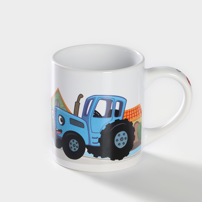 Кружка детская «Синий трактор», 240 мл, керамика, белая