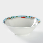 Набор детской посуды из керамики «Синий трактор», 3 предмета: кружка 240 мл, миска d=18 см, тарелка d=19 см - фото 9474024