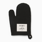 Варежка - прихватка Этель HOME, 26×16 см, 50% хлопок, 50% лен, чёрная - Фото 2