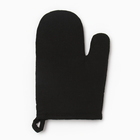 Варежка - прихватка Этель HOME, 26×16 см, 50% хлопок, 50% лен, чёрная - Фото 3