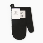 Варежка - прихватка Этель HOME, 26×16 см, 50% хлопок, 50% лен, чёрная - Фото 4