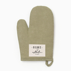 Варежка - прихватка «Этель» HOME, 26×16 см, 50% хлопок, 50% лен, зелёная - Фото 2