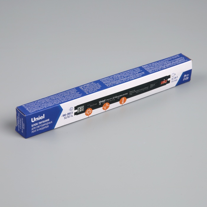 Ультратонкий блок питания для светодиодных лент и модулей Uniel PRO, 24 Вт, 24 В, IP20 - фото 1881601304