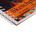 Скетчпад 195х195 40 листов на гребне "Оранжевый кот", обложка мелованный картон, глянцевая ламинация, блок 120г/м2 - фото 24665101