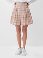 Юбка женская в складку  MINAKU: Casual Collection цвет клетка розовая , р-р 46 - фото 23844859