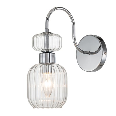 Светильник настенный Escada, 1141/1A Chrome/Clear. 1х60Вт, E14, 260х120х310 мм, цвет хром/прозрачный