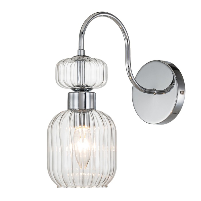 Светильник настенный Escada, 1141/1A Chrome/Clear. 1х60Вт, E14, 260х120х310 мм, цвет хром/прозрачный - Фото 1