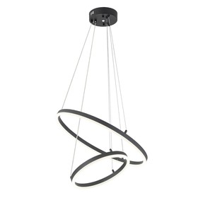Светильник подвесной Escada, 10254/2LED Black APP. 1х66Вт, LED, 4816Лм, 3000/4000/6500К, 500х500х360/1200 мм, цвет чёрный