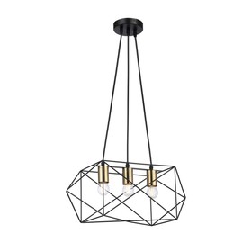 Светильник подвесной Escada, 10174/3PL. 3х60Вт, E27, 490х200х225/1325 мм, цвет черный
