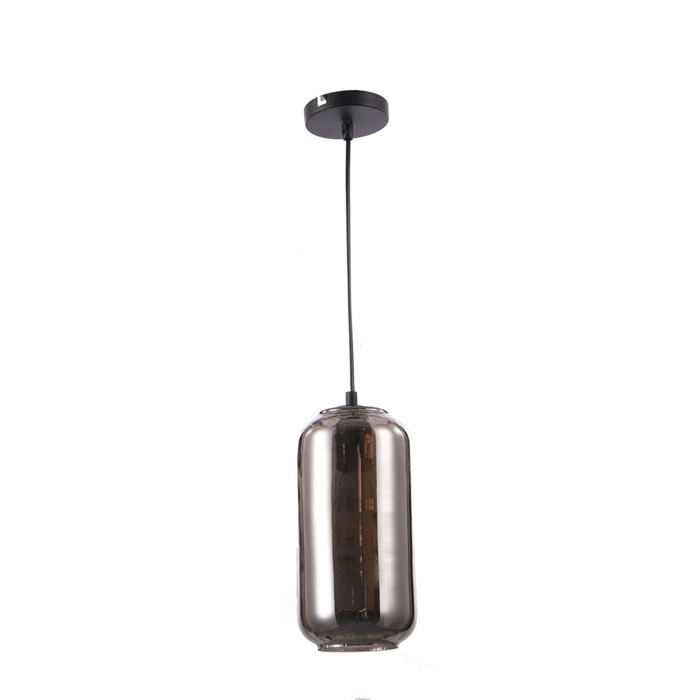 Светильник подвесной Escada, 10177/1S Black/Smoke. 1х60Вт, E27, 130х130х1200 мм, цвет черный/дымчатый - Фото 1