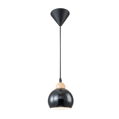 Светильник подвесной Escada, 10178/1S Black. 1х40Вт, E27, 150х150х1730 мм, цвет черный/дерево