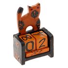Деревянный календарь с кубиками "Котёнок" 7х3,6х11 см - Фото 1