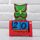 Деревянный календарь с кубиками "Сова" 7х3,6х10,7 см МИКС - Фото 1