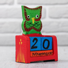 Деревянный календарь с кубиками "Сова" 7х3,6х10,7 см МИКС - Фото 2