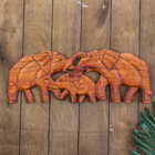 Панно декоративное "Семья слонов" 17,5х51х1 см - Фото 1