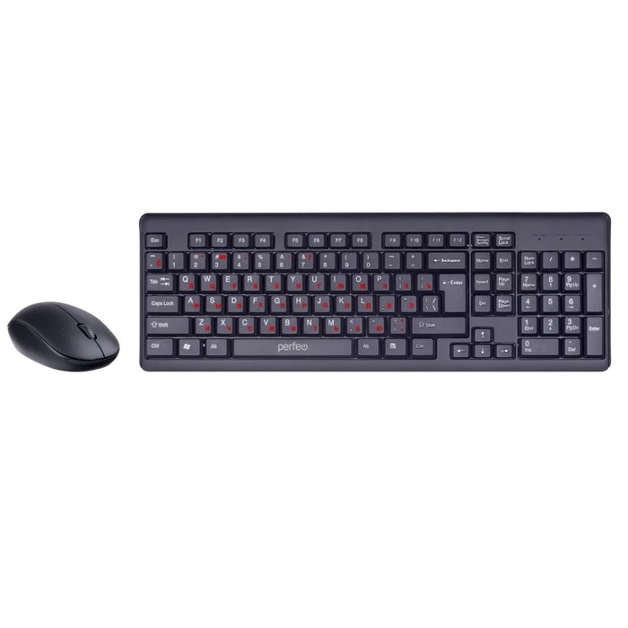Комплект клавиатура и мышь Perfeo TEAM, мембран, 1000 dpi, USB, чёрный - Фото 1
