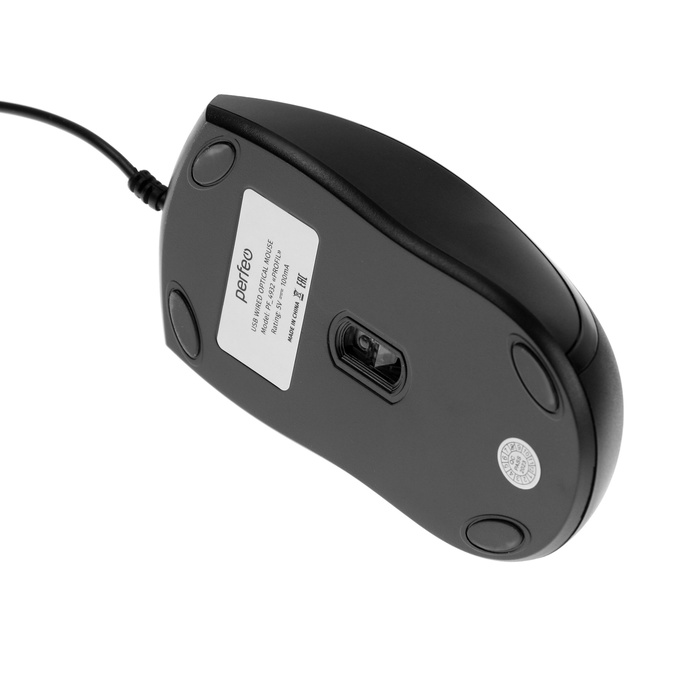 Мышь Perfeo PROFIL, проводная, оптическая, 1600 dpi, USB, чёрная