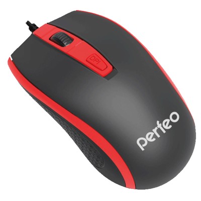 Мышь Perfeo PROFIL, проводная, оптическая, 1600 dpi, USB,красная