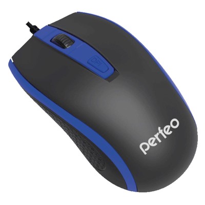 Мышь Perfeo PROFIL, проводная, оптическая, 1600 dpi, USB, синяя