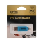 Кард-ридер OTG Perfeo PF-VI-O004, USB/Micro USB/Micro SD/MMC, синий - Фото 3