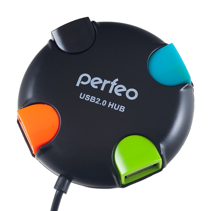 Разветвитель USB (Hub) Perfeo PF-VI-H020, 4 портоа, USB 2.0, чёрный