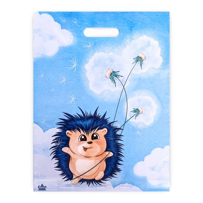 Пакет «Ежик с одуванчиком», полиэтиленовый с вырубной ручкой, 30×40 см, 60 мкм