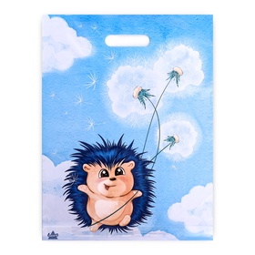 Пакет «Ежик с одуванчиком», полиэтиленовый с вырубной ручкой, 30?40 см, 60 мкм (комплект 50 шт)