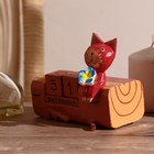 Деревянный календарь с кубиками "Киса с цветком" 12,3х6,5х11 см - Фото 3