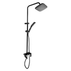 Душевая система ZEIN Z3869, смеситель, тропическая и ручная лейка, алюминий, черная - Фото 7