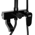 Душевая система ZEIN Z3869, смеситель, тропическая и ручная лейка, алюминий, черная - Фото 11
