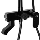 Душевая система ZEIN Z3869, смеситель, тропическая и ручная лейка, алюминий, черная - Фото 12
