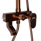 Душевая система ZEIN Z3870, смеситель, тропическая и ручная лейка, алюминий, цвет bronze - Фото 5