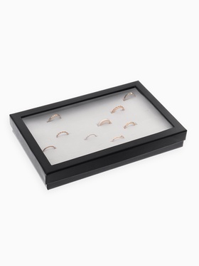 Подставка для украшений «Коробочка», 36 мест, 21.5×13.5×3 см, чёрно-белая