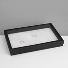 Подставка для украшений «Шкатулка» 100 мест, 29×19×4 см, цвет чёрно-белый - фото 9457648