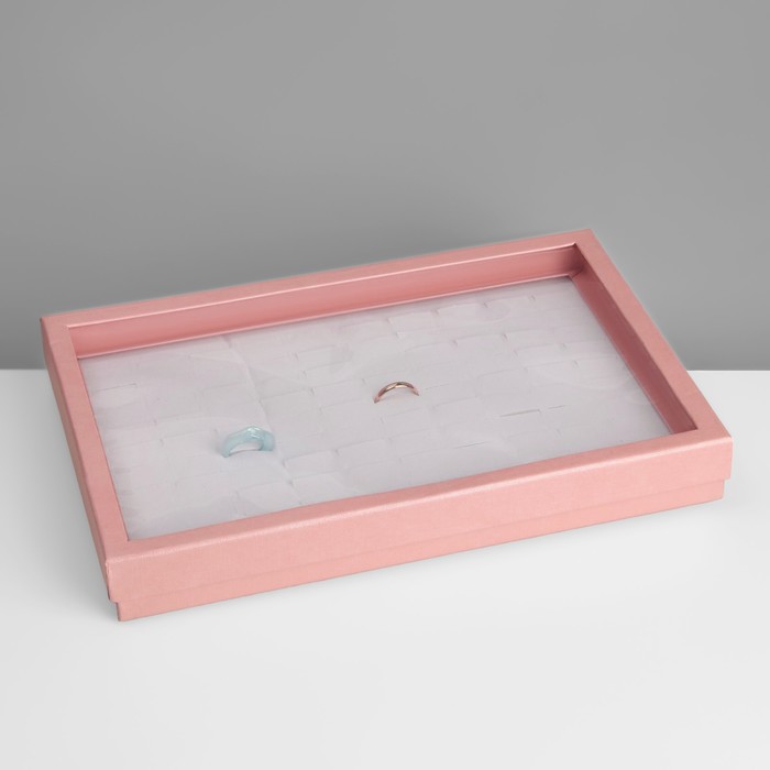 Подставка для украшений "Шкатулка" 100 мест, 29*19*4см, цвет розовый