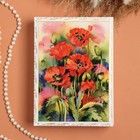 Шкатулка «Маки», белая, 16 × 22 см, лаковая миниатюра - фото 23852156