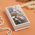 Шкатулка «Цветы», белая, 11 × 22 см, лаковая миниатюра - фото 9499787