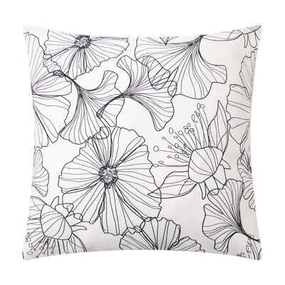 Наволочка декоративная «Этель. Чёрные цветы», 40×40 см, хлопок 100%
