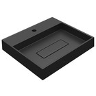 Раковина накладная кварцевая Uperwood Tanos Quartz, 50 см, с декоративной накладкой, уголь - Фото 2