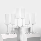 Набор стеклянных бокалов для шампанского «Экстра», 210 мл, 6 шт - фото 4431076