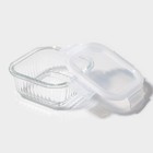 Контейнер для еды Доляна Basic, 520 мл, 13×6.5 см, квадратный, жаропрочного стекло, прозрачный - Фото 3