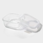 Контейнер для еды Доляна Basic, 800 мл, 15×7 см, квадратный, жаропрочного стекло, прозрачный - Фото 3