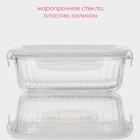 Контейнер для еды Доляна Basic, 640 мл, 17×12.5×6.3 см, прямоугольный, жаропрочного стекло, прозрачный - Фото 2