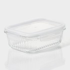 Контейнер для еды Доляна Basic, 640 мл, 17×12.5×6.3 см, прямоугольный, жаропрочного стекло, прозрачный - Фото 3