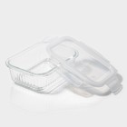 Контейнер для еды Доляна Basic, 640 мл, 17×12.5×6.3 см, прямоугольный, жаропрочного стекло, прозрачный - Фото 5