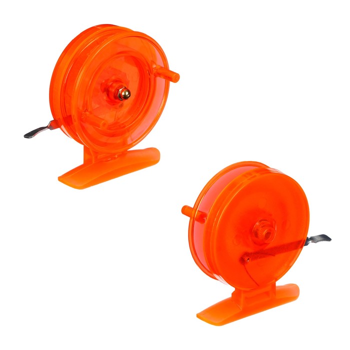 Катушка инерционная, пластик, диаметр 6.5 см, цвет оранжевый, 808S