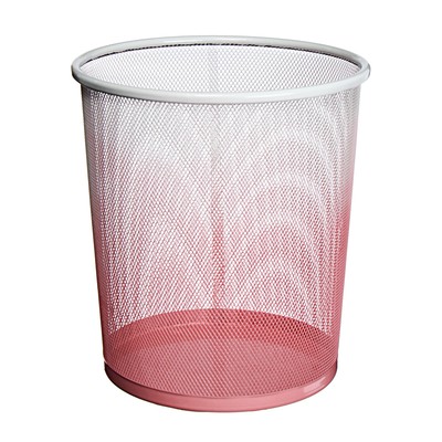 Корзина для бумаг Calligrata, 15 литров, сетка, металлическая, белый/розовый